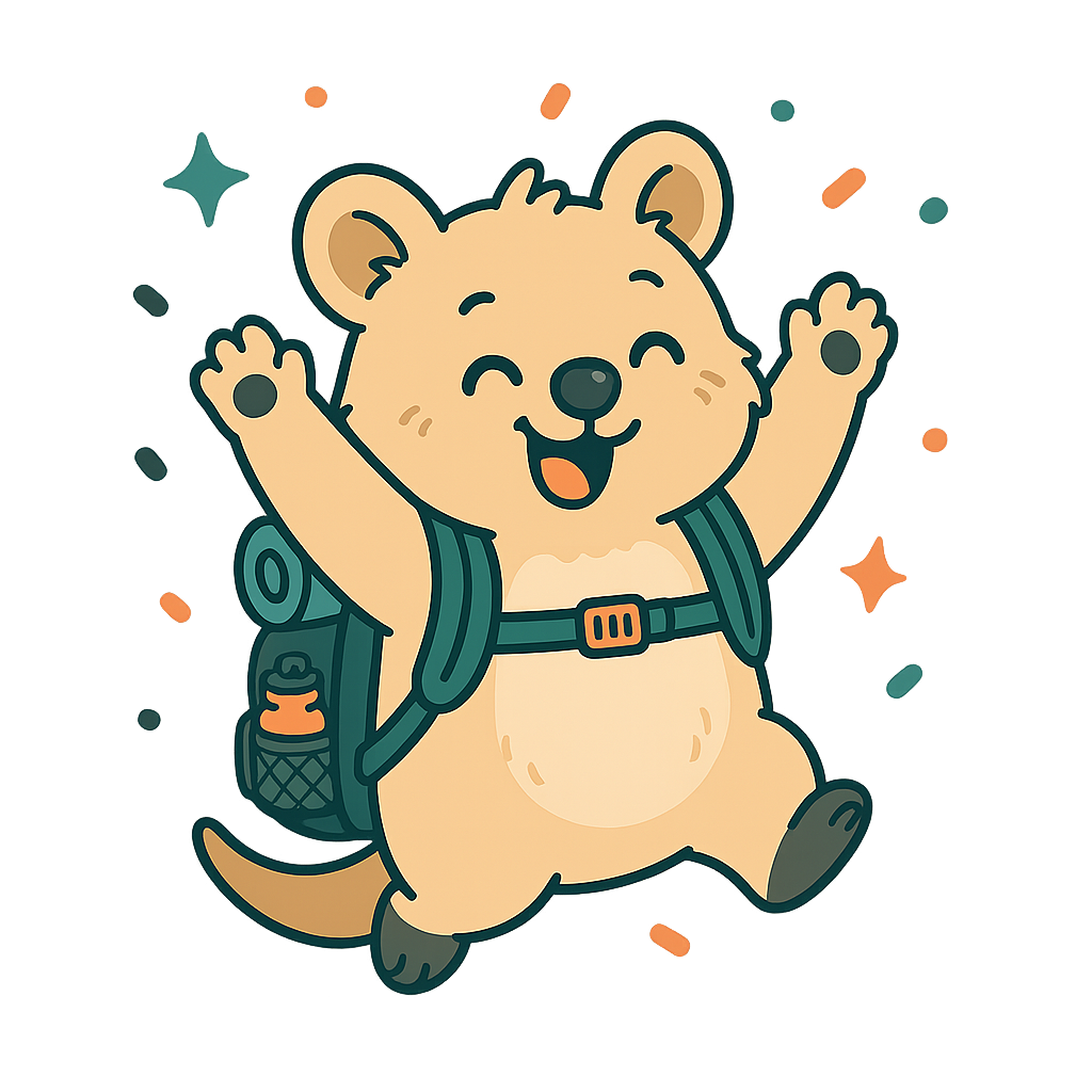 Gear the Quokka celebrating