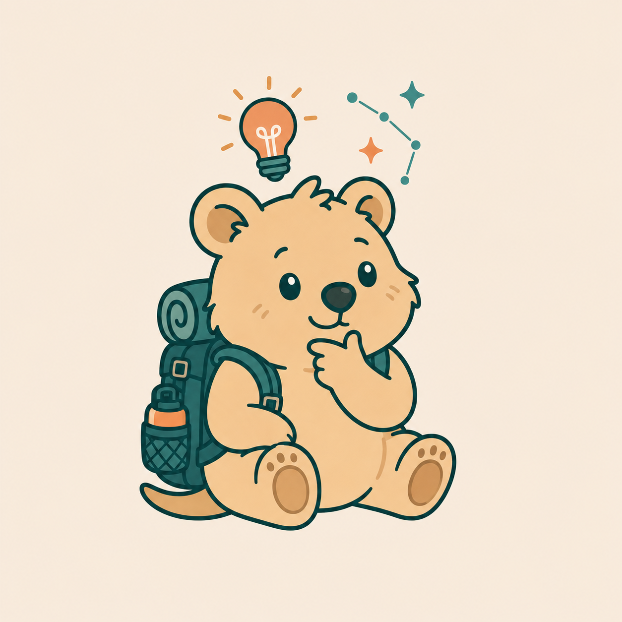 Gear the Quokka thinking about AI suggestions